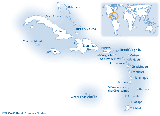 map of caribbean and capitals. map of mexico and central