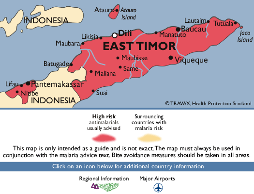 maps of east timor. Malaria map of East Timor