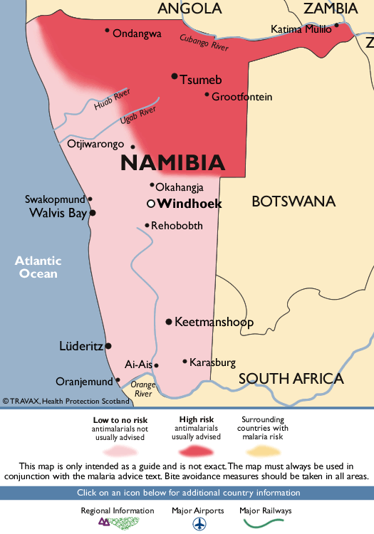 Travel vaccination information for Namibia, travel vaccines for Namibia